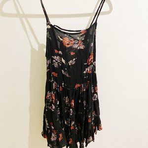 Free People Intimately Black Floral Dress Size Small